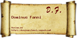 Dominus Fanni névjegykártya